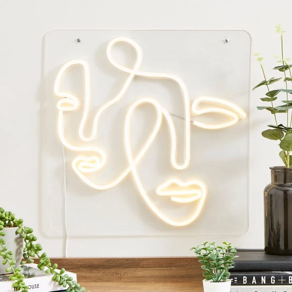 Faces Neon Sign 3 Faces Neon Sign