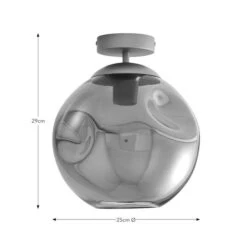 Alexis Smoked Flush Ceiling Light -Home Lighting Store 30834019 alt04