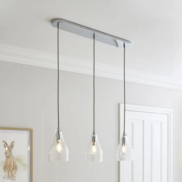 Hannam Recycled Glass 3 Light Diner Ceiling Light 3 Hannam Recycled Glass 3 Light Diner Ceiling Light