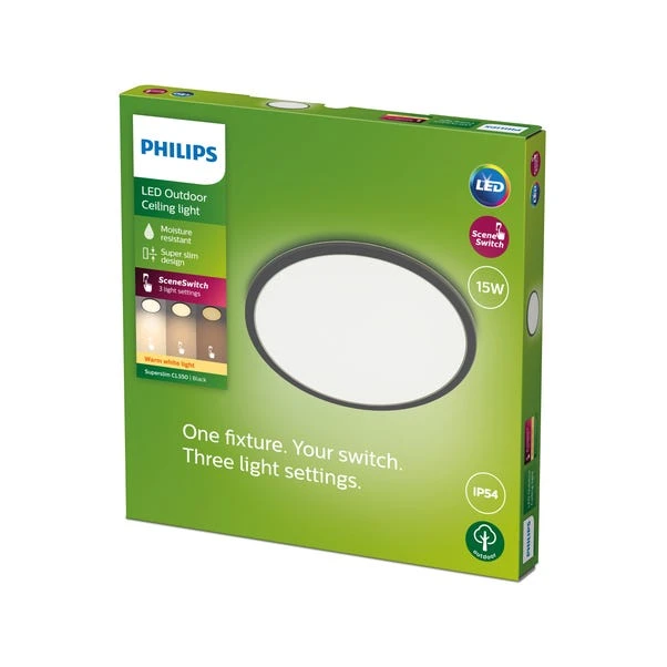Philips Warm White Superslim Integrated LED Outdoor Flush Ceiling Light 3 Philips Warm White Superslim Integrated LED Outdoor Flush Ceiling Light