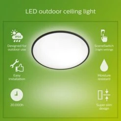 Philips Warm White Superslim Integrated LED Outdoor Flush Ceiling Light 19 Philips Warm White Superslim Integrated LED Outdoor Flush Ceiling Light -Home Lighting Store 30838295 alt03
