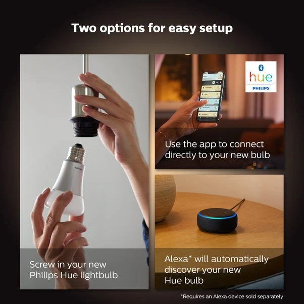 Set Of 2 Philips HUE Smart 8W ES GLS LED Tunable Bulbs 7 Set Of 2 Philips HUE Smart 8W ES GLS LED Tunable Bulbs - Image 5