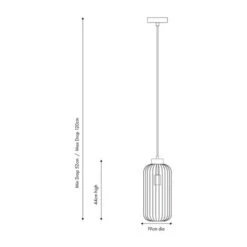 Dania Matt Black Wire Tall Pendant Light -Home Lighting Store 30850620 alt05