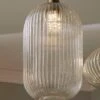 Abigail Tall Ribbed Glass Pendant Light