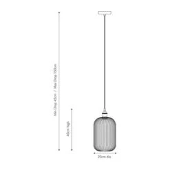 Abigail Tall Ribbed Glass Pendant Light -Home Lighting Store 30850623 alt05