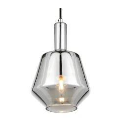 Jake Shiny Smoked Glass Pendant Light -Home Lighting Store 30850634 alt03