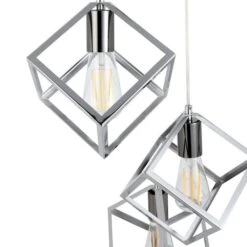 Alessio Nickel Metal Cube 5 Light Cluster Ceiling Light -Home Lighting Store 30850637 alt03