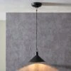 Canton Matt Black Cone Pendant Light