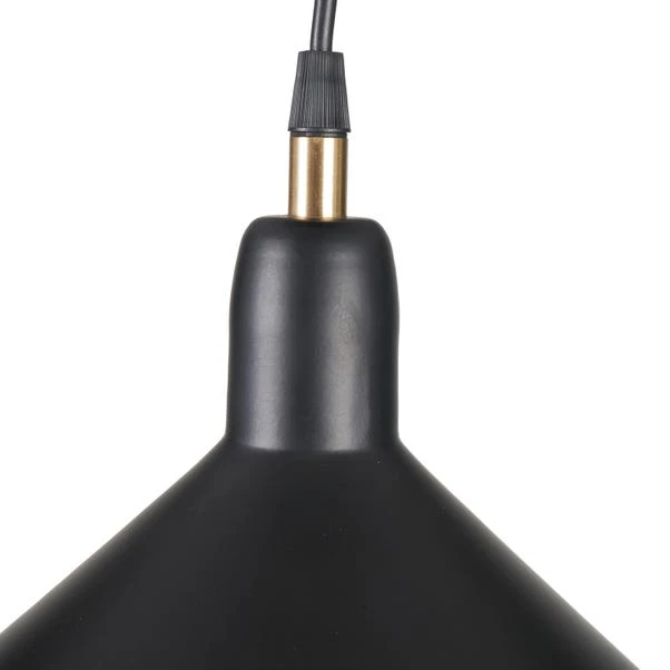Canton Matt Black Cone Pendant Light 5 Canton Matt Black Cone Pendant Light - Image 3