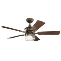 Kichler Lyndon Patio Ceiling Fan With Light & Remote, 132cm