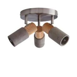 Inka Concrete Wood Effect 3 Light Semi Flush Spotlight -Home Lighting Store 30856610 alt05