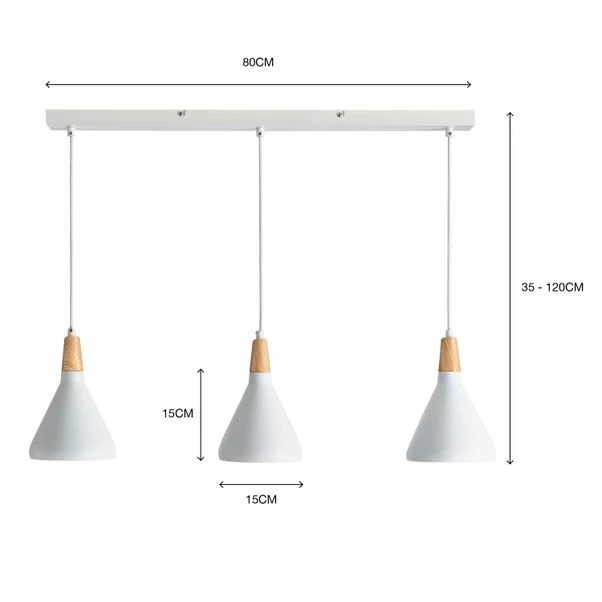 Elements Wolston 3 Light Diner Ceiling Light 8 Elements Wolston 3 Light Diner Ceiling Light - Image 6