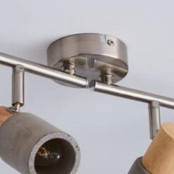 Inka 4 Light Concrete Wood Effect Semi Flush Spotlight Bar -Home Lighting Store 30856971 alt03