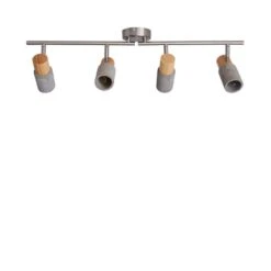 Inka 4 Light Concrete Wood Effect Semi Flush Spotlight Bar -Home Lighting Store 30856971 alt05