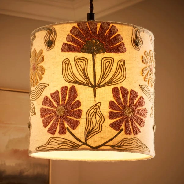 Floral Embroidered Lamp Shade 4 Floral Embroidered Lamp Shade - Image 2