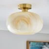 Lacey Alabaster Semi Flush Ceiling Light
