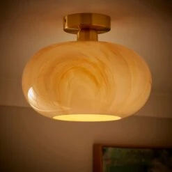 Lacey Alabaster Semi Flush Ceiling Light -Home Lighting Store 30868874 alt01