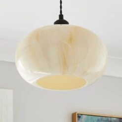 Lacey Alabaster Glass Easy Fit Pendant Shade