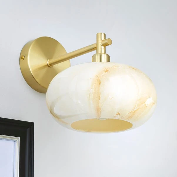 Lacey Alabaster Glass Wall Light 3 Lacey Alabaster Glass Wall Light