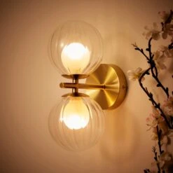 Leirah Ribbed 2 Light Wall Light -Home Lighting Store 30868878 alt01