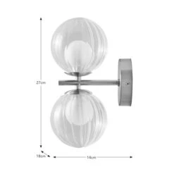 Leirah Ribbed 2 Light Wall Light -Home Lighting Store 30868878 alt08