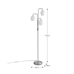 Frosted Tulip 3 Light Ribbed Glass Adjustable Floor Lamp -Home Lighting Store 30869080 alt08