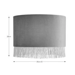 Fringed Velvet Drum Lamp Shade -Home Lighting Store 30870732 alt08