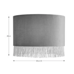 Fringed Velvet Drum Lamp Shade -Home Lighting Store 30870733 alt08