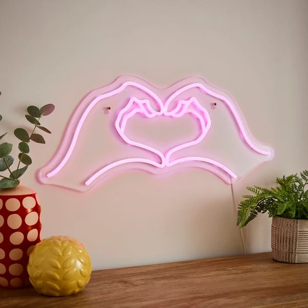 Heart Hands Neon Sign 3 Heart Hands Neon Sign