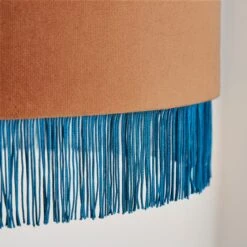Fringed Velvet Drum Lamp Shade -Home Lighting Store 30870757 alt02