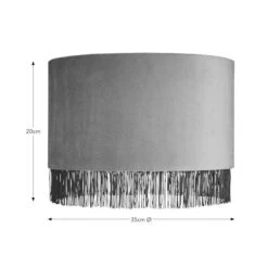 Fringed Velvet Drum Lamp Shade -Home Lighting Store 30870757 alt08