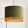 Fringed Velvet Drum Lamp Shade 2 Fringed Velvet Drum Lamp Shade -Home Lighting Store 30870758