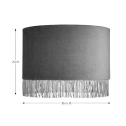 Fringed Velvet Drum Lamp Shade -Home Lighting Store 30870758 alt08