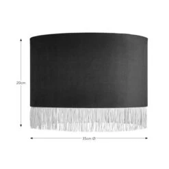 Fringed Velvet Drum Lamp Shade -Home Lighting Store 30870759 alt08