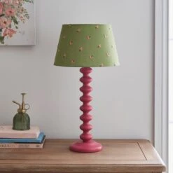 Green Flower Embroidered Tapered Lamp Shade -Home Lighting Store 30871572 alt02