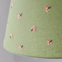 Green Flower Embroidered Tapered Lamp Shade -Home Lighting Store 30871572 alt04