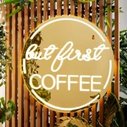 But First Coffee Indoor Outdoor Mirrored Neon Sign -Home Lighting Store 30873114 alt02