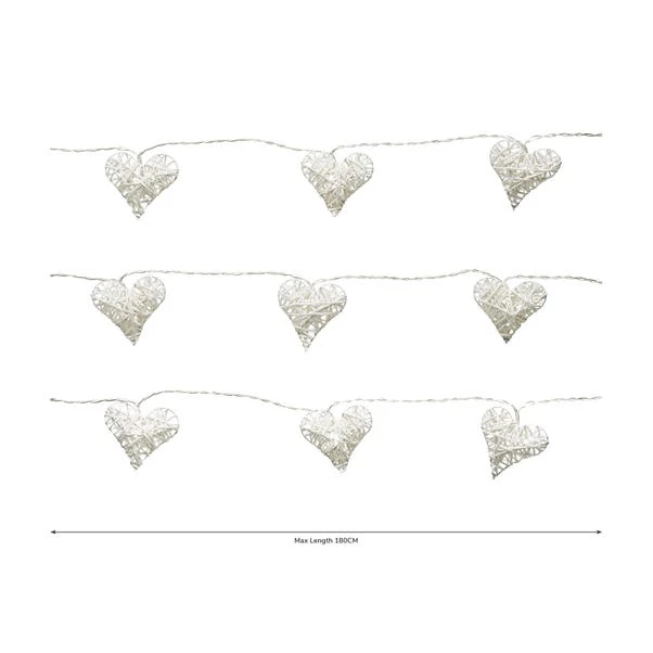 Wicker Hearts 10 LED String Lights 6 Wicker Hearts 10 LED String Lights - Image 4
