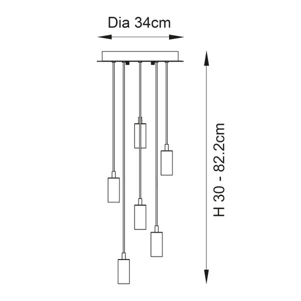 Vogue Ryker 6 Light Cluster Ceiling Light 11 Vogue Ryker 6 Light Cluster Ceiling Light - Image 9