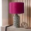 Chirala Tall Ikat Ceramic And Velvet Table Lamp -Home Lighting Store 30889310