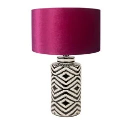Chirala Tall Ikat Ceramic And Velvet Table Lamp -Home Lighting Store 30889310 alt08