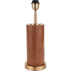 Laurence Tan Leather And Brass Cylindrical Table Lamp -Home Lighting Store 30889388 alt03