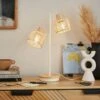 Emil Rattan 2 Light Adjustable Table Lamp