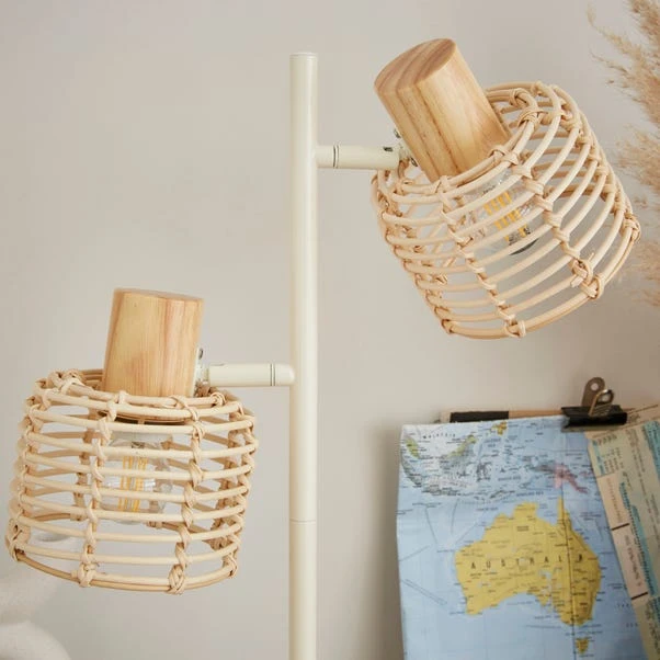 Emil Rattan 2 Light Adjustable Table Lamp 5 Emil Rattan 2 Light Adjustable Table Lamp - Image 3