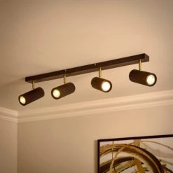 Georgi Industrial Ribbed 4 Light Adjustable Semi Flush Spotlight Bar 9 Georgi Industrial Ribbed 4 Light Adjustable Semi Flush Spotlight Bar -Home Lighting Store 30894884 alt01