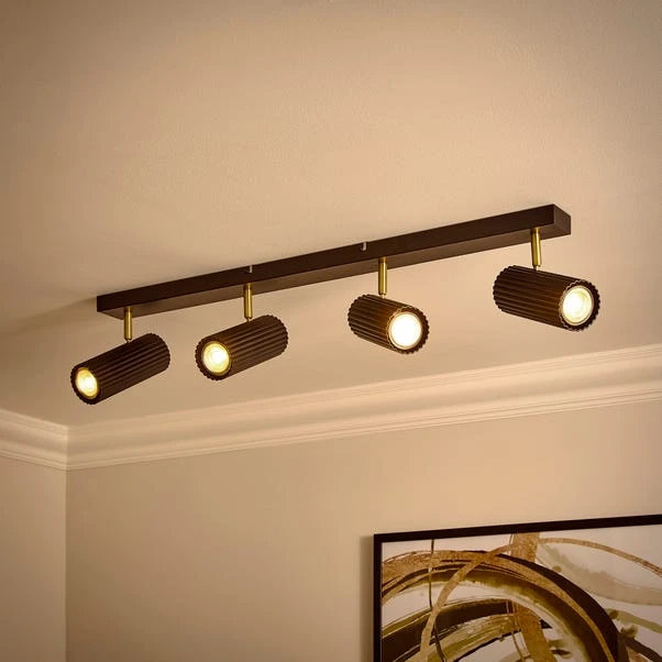 Georgi Industrial Ribbed 4 Light Adjustable Semi Flush Spotlight Bar 4 Georgi Industrial Ribbed 4 Light Adjustable Semi Flush Spotlight Bar - Image 2