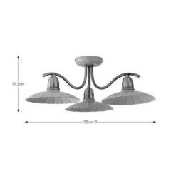 Maya Scallop 3 Light Semi Flush Ceiling Light 12 Maya Scallop 3 Light Semi Flush Ceiling Light -Home Lighting Store 30894897 alt08