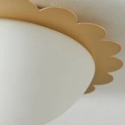 Scalloped Edge Bathroom Flush Ceiling Light -Home Lighting Store 30894919 alt02