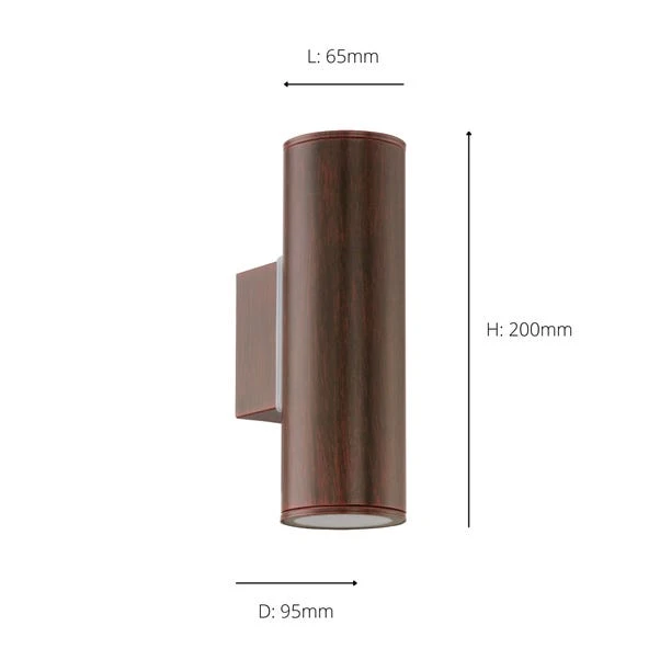 EGLO RIGA Antique Brown Outdoor Wall Light 6 EGLO RIGA Antique Brown Outdoor Wall Light - Image 4