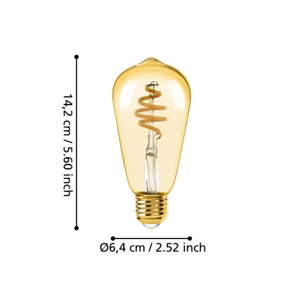 EGLO 9W Dimmable Spiral Filament LED ES Edison Smart Bulb 7 EGLO 9W Dimmable Spiral Filament LED ES Edison Smart Bulb - Image 5